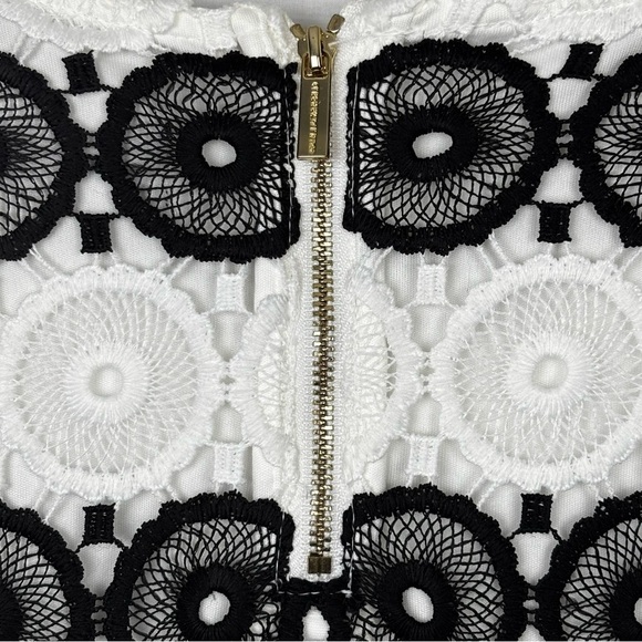 Karl Lagerfeld Fitted Lace Blouse in Black and White - Picture 9 of 13